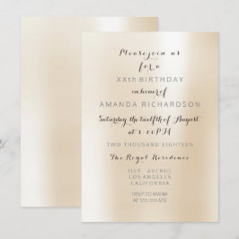 Minimalismus Pearly Ivory Creamy Pastel Metal Part Einladung