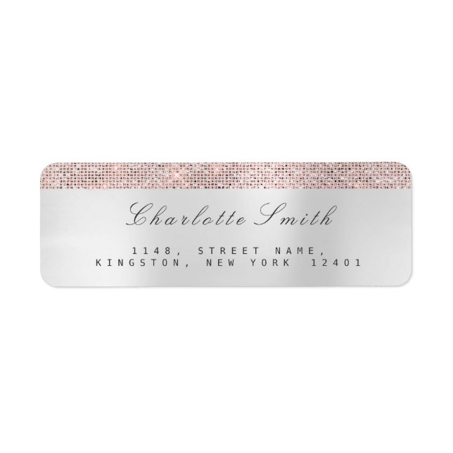 Minimalismus Pink Rose Gold Rücksendeadressen-Aufk (Vorne)