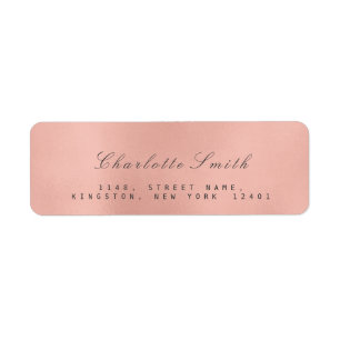 Minimalismus Pink Rose Gold Rücksendeadressen-Aufk