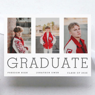 Minimalismus Portrait Drei High School Graduate Ankündigung