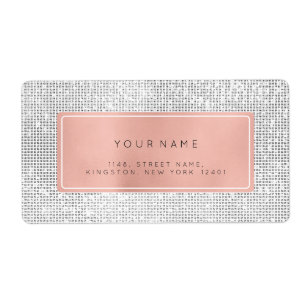 Minimalismus Rosa Rose Foil Silver Rücksendeadress