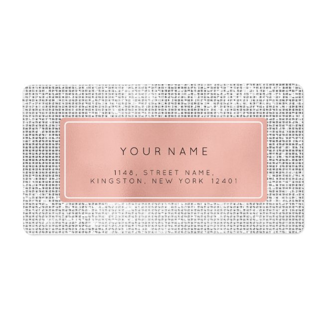 Minimalismus Rosa Rose Foil Silver Rücksendeadress (Vorne)