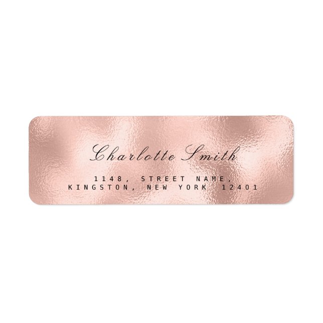 Minimalismus Rose Gold Rücksendeadresse UAWG (Vorne)