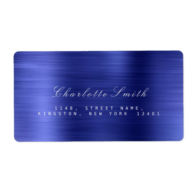 Minimalismus Sapphire Cobalt Blue Address Labels (Vorne)