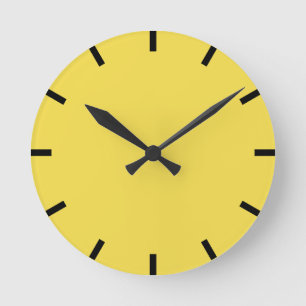 Minimalismus-schwarzes Zuhause-städtischer gelber Runde Wanduhr