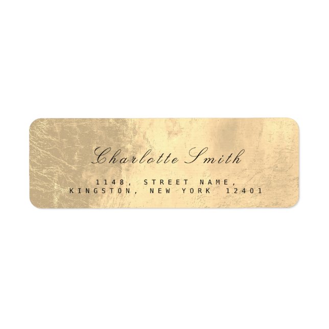 Minimalismus Sepia Gold Foil Rücksendeadressen-Auf (Vorne)