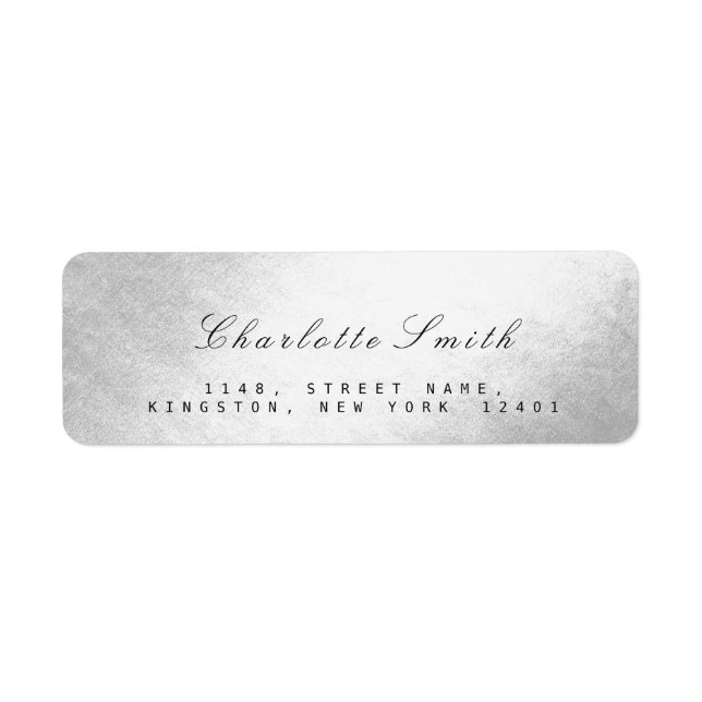 Minimalismus Silver Foil Rücksendeadressen-Aufkleb (Vorne)