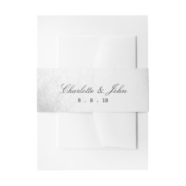 Minimalismus Silver Foil Rücksendeadressen-Aufkleb Einladungsbanderole