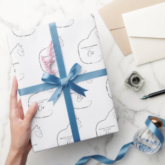 Minimalismus Sitzen Katzenschwarz & Weiß Geschenk Geschenkpapier
