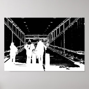 Minimalismus Sketch Zeichnend Flughafenreise Poster
