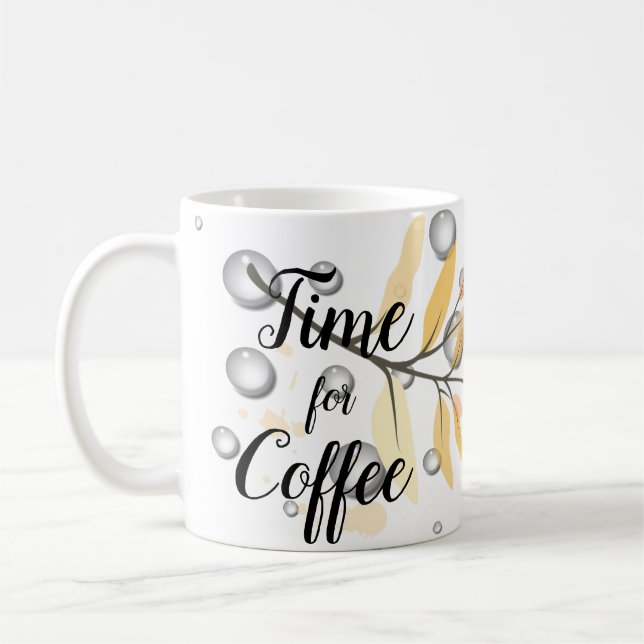 Minimalismus Typografisches Muster mit Wassertropf Kaffeetasse (Links)