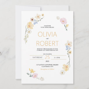 Minimalismus und Blume Einladung Hochzeiten