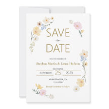 Minimalismus und Blume Save the Date Einladung