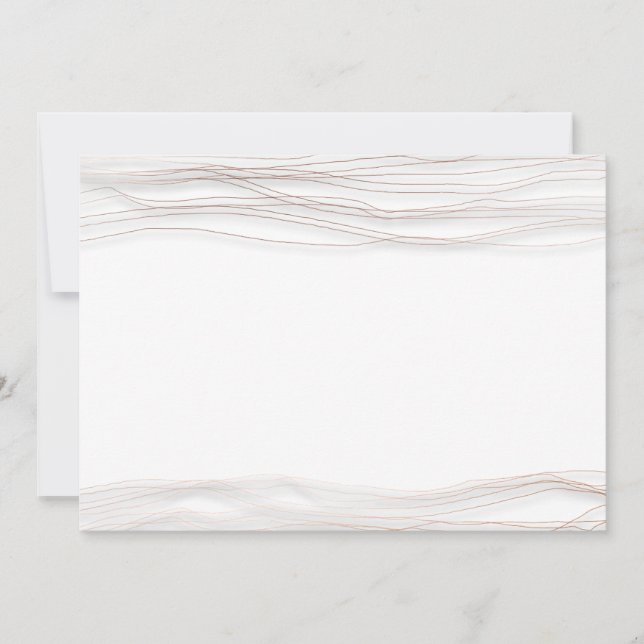 Minimalismus Weiße Rose Grau Abstrakte Delikatstra Einladung (Vorderseite)