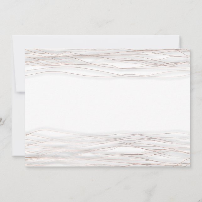 Minimalismus White Rose Gray Delikatessen Linien S Einladung (Vorderseite)