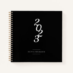 Minimalist 2022 Schwarz und Weiß   Notizbuch