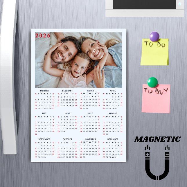 Minimalist 2026 Calendar Photo Magnet (Von Creator hochgeladen)