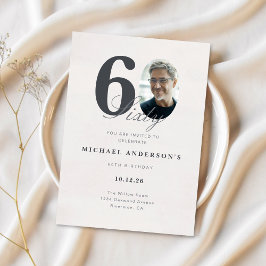 Minimalist 60th Year Birthday Invitation Einladung
