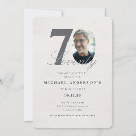 Minimalist 70th Year Birthday Invitation Einladung