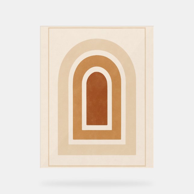 Minimalist Abstract Arch Print - Earth Tones Acrylschild (Vorderseite)