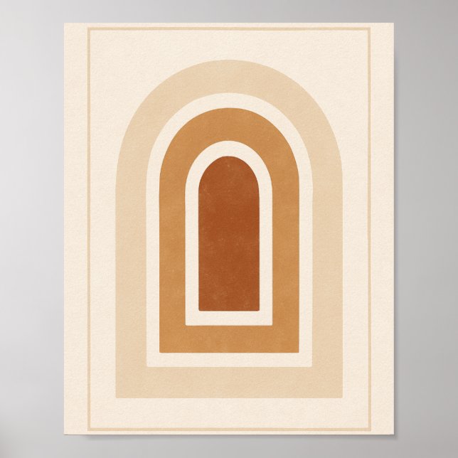 Minimalist Abstract Arch Print - Earth Tones Poster (Vorne)