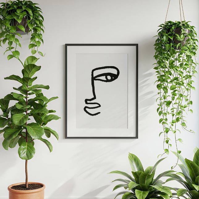 Minimalist Abstract Face Line Art  Poster (Von Creator hochgeladen)