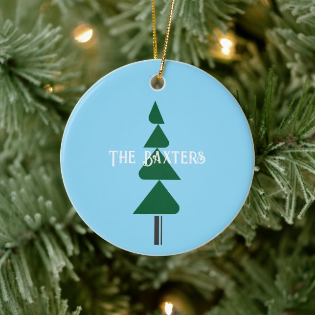 Minimalist Abstract Green Chic Christmas Tree Keramik Ornament (Baum)