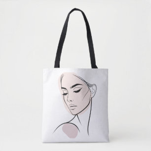 Minimalist Abstract Line Feminine 3 (Mit Farbe) Tasche