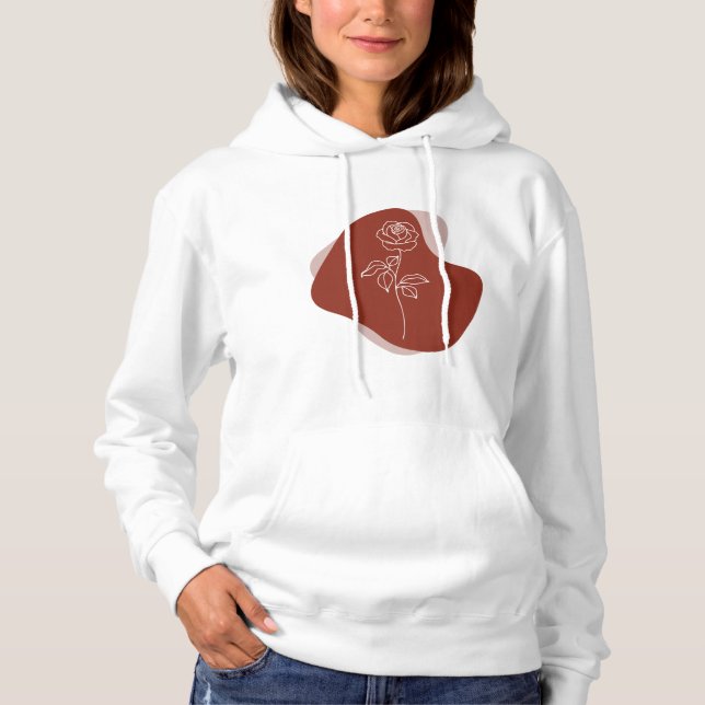 Minimalist Abstract Rose Line Art  Hoodie (Vorderseite)
