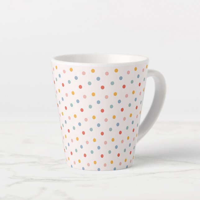 Minimalist Abstract Tiny Spots Pastel Earth Tones  Milchtasse (Rechte Ecke)