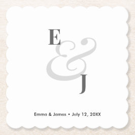 Minimalist Ampersand Wedding | Cocktail Untersetzer
