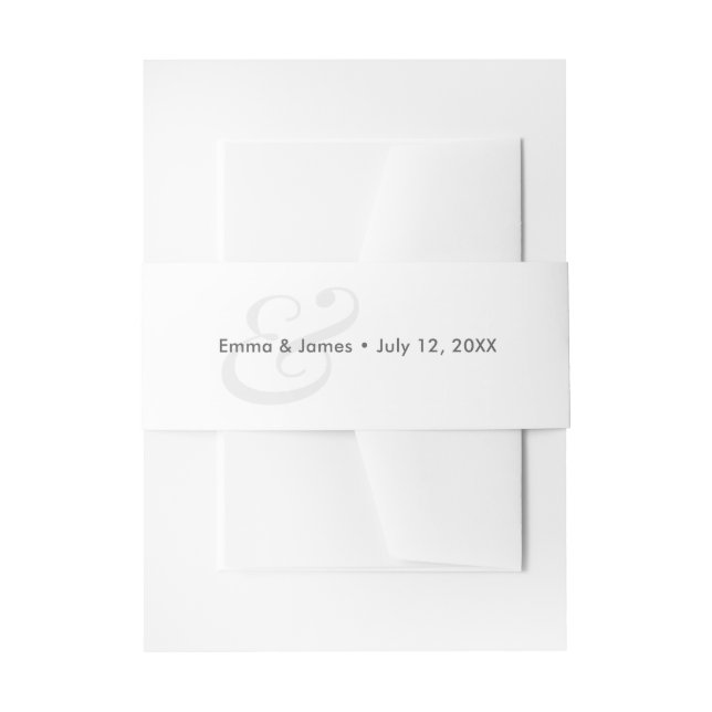 Minimalist Ampersand Wedding |  Einladungsbanderole (Vorderseite Beispiel)