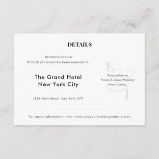 Minimalist Ampersand Wedding | Hotel | QR Code Begleitkarte