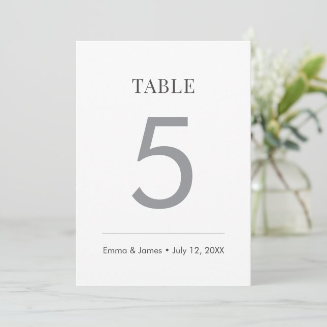 Minimalist Ampersand Wedding | Table Number Einladung (Stehend Vorderseite)