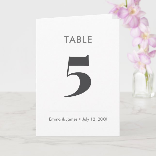 Minimalist Ampersand Wedding | Table Number Folded Karte (Orchidee)