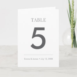 Minimalist Ampersand Wedding | Table Number Folded Karte