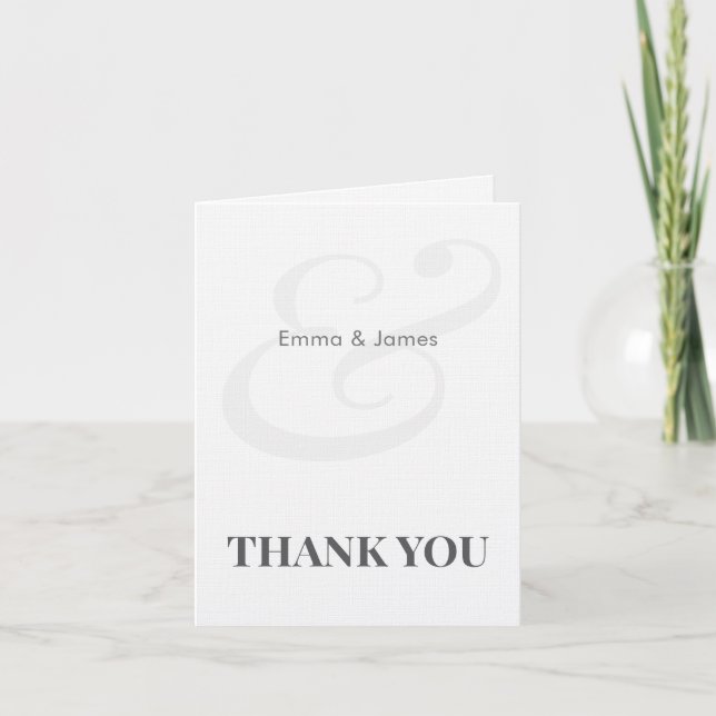 Minimalist Ampersand Wedding | Thank You Card Dankeskarte (Vorderseite)
