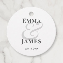 Minimalist Ampersand Wedding | with Names & Date } Geschenkanhänger