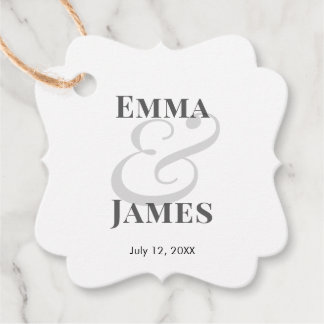 Minimalist Ampersand Wedding | with Names & Date } Geschenkanhänger