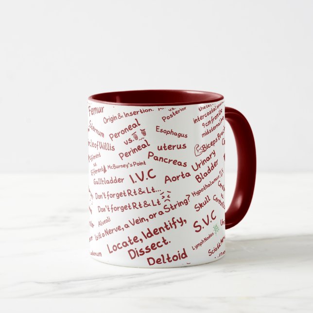 Minimalist Anatomy Pattern Medical Professional Mu Tasse (VorderseiteRechts)
