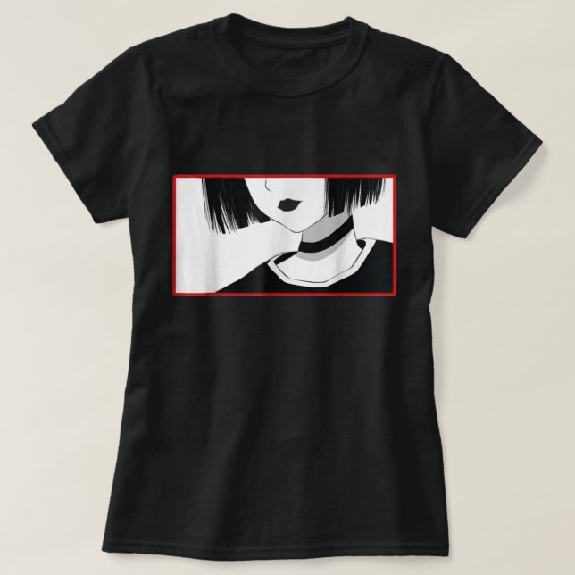 Minimalist Anime Girl Choker Shirt (Design vorne)