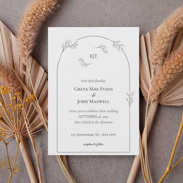 Minimalist Arch Wedding Invitation Einladung (Von Creator hochgeladen)