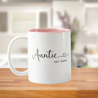 Minimalist Auntie Established Elegant Script  Zweifarbige Tasse