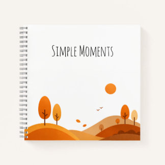 Minimalist Autumn Landscape Notebook Notizbuch