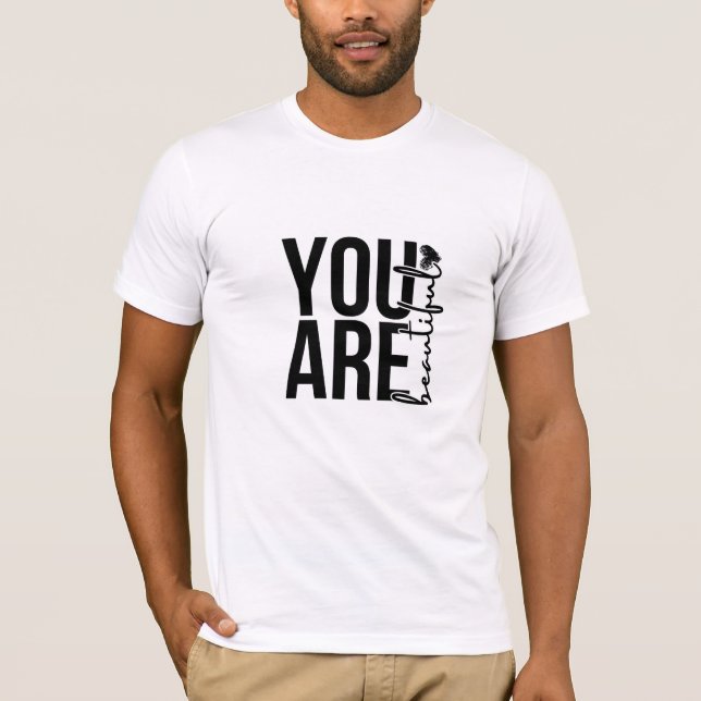Minimalist “Beautiful” Typography Design – Black a T-Shirt (Vorderseite)