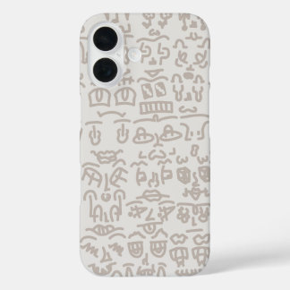 Minimalist Beige Doodle Pattern  Case – Abst