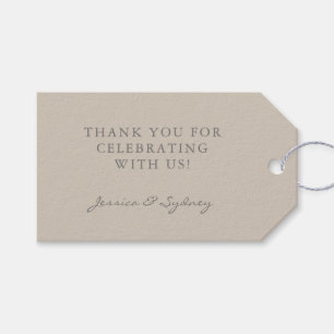 Minimalist Beige Taupe Schriftzug Individuelle Dan Geschenkanhänger