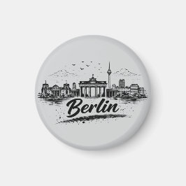 Minimalist Berlin Germany Cityscape Art Magnet