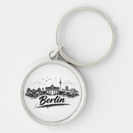 Minimalist Berlin Germany Cityscape Art Schlüsselanhänger