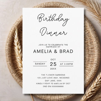 Minimalist Birthday Dinner Adult Birthday Any Age Einladung
